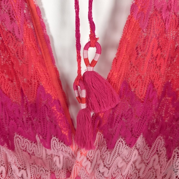 NWT TRINA TURK Cascade Crochet Flutter Sleeve Cover-Up Top Zig Zag Stripes Sz S - Picture 13 of 15